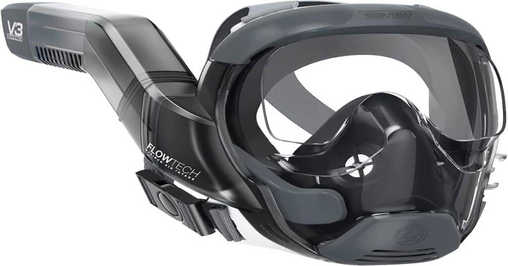 Masque Intégral Snorkeling CRESSI Komodo - Vision 180°, Tuba Latéral Dry, Silicone Anti-buée - Taille S/M Noir